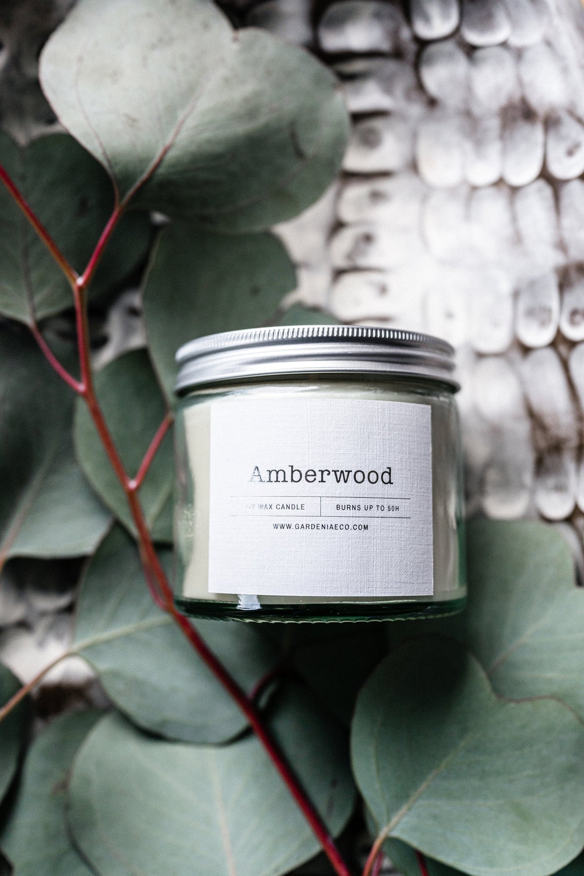 Amberwood - aromātiska svece stikla burciņā