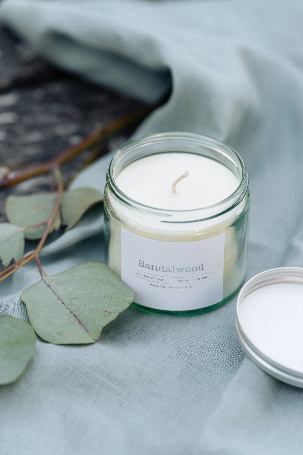 Sandalwood - aromātiska svece stikla burciņā