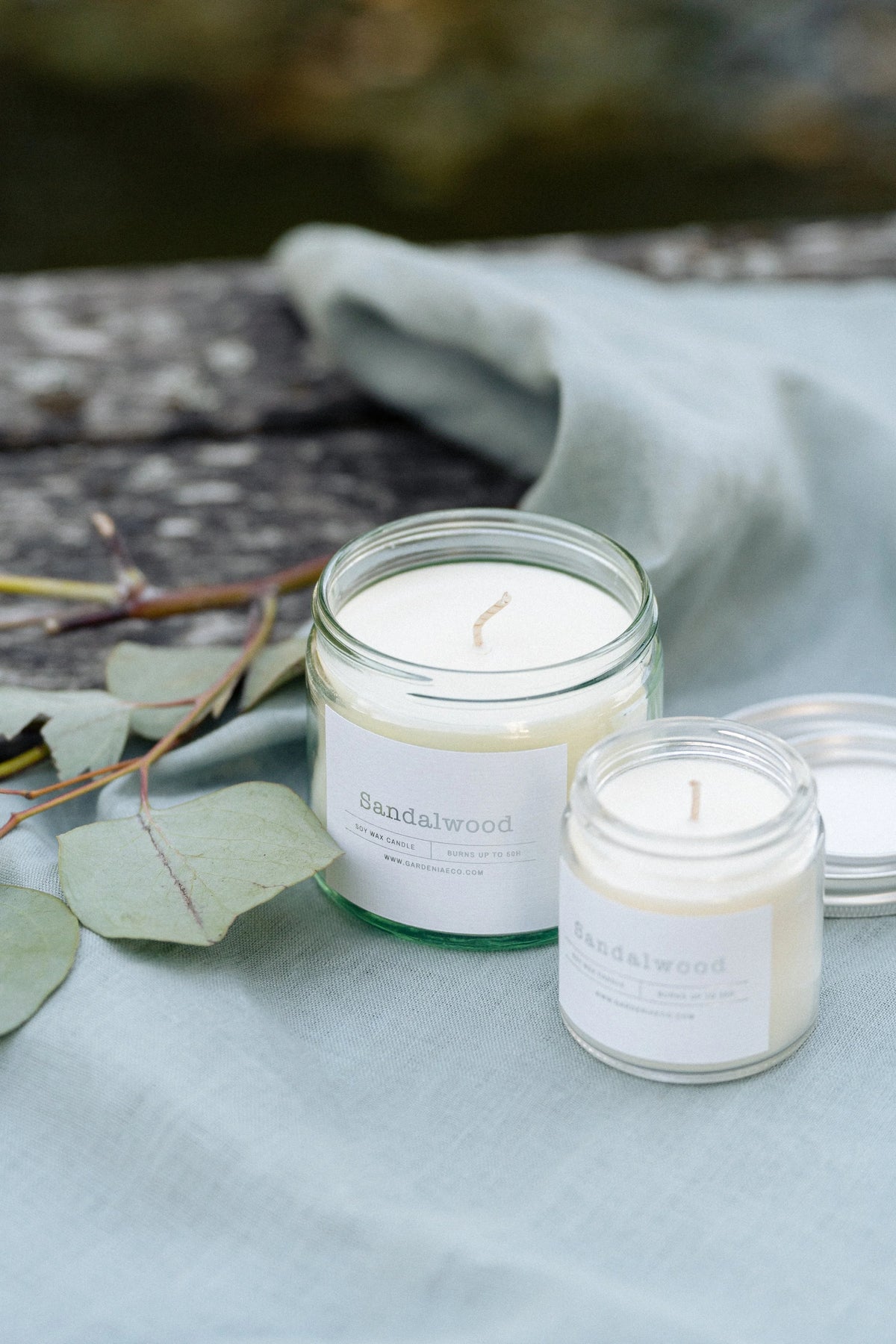 Sandalwood - aromātiska svece stikla burciņā
