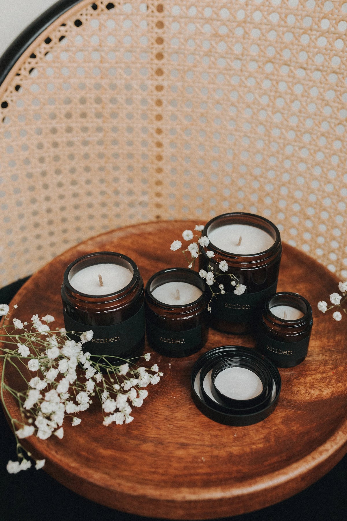 Svece burciņā "Amber candle" 4 izmēri
